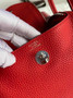 Hermes Lindy Mini Bag Red Togo Leather Silver Hardware H8635 - Default Title - View 8