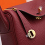 Hermes Lindy Mini Bag Wine Red Togo Leather Gold Hardware H8604 - Default Title - View 9