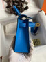 Hermès Kelly II Sellier Mini 2024 Goatskins Blue Leather Gold - Default Title - View 6