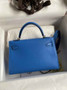 Hermès Kelly II Sellier Mini 2024 Goatskins Blue Leather Gold - Default Title - View 2