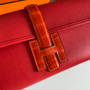 Hermes Jige Elan 29cm Wallet Clutch Swift Leather Crocodile Red - Default Title - View 7