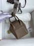 Hermes Lindy Mini Bag Brown Togo Leather Silver Hardware H8641 - Default Title - View 3