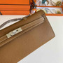 Hermès Kelly Cut Clutch 31cm Epsom Leather Light Brown Silver - Default Title - View 4