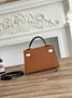 Hermes Kelly Bag 19 Epsom Leather Brown Silver H82328 - Default Title - View 2