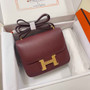 Hermes Constance Bag 19 Wine Red Epsom Leather Gold H083923 - Default Title - View 3