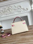Hermes Kelly Bag 19 Epsom Leather Beige Purple Gold H82345 - Default Title - View 3