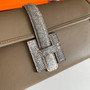 Hermes Jige Elan 29cm Wallet Clutch Swift Leather Gray lizard - Default Title - View 6
