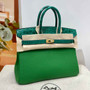 Hermès Birkin Bag Green Crocodile Togo Gold Hardware H8633 - W25×H20×D13cm - View 4