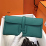 Hermes Jige 29 Wallet Clutch In Epsom Leather Blue Green - Default Title - View 1