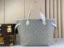 Louis Vuitton M40995 Neverfull MM Tote Bag Denim textile jacquard Beige