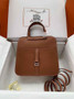Hermes Halzan 25 Bag Brown Togo Leather Silver H082167 - Default Title - View 1