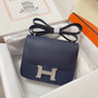 Hermes Constance Bag Navy Blue Epsom Leather Silver H2513 - Default Title - View 1