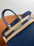 Hermès Birkin Bag Navy Blue Crocodile Togo Gold Hardware H8605 - W25×H20×D13cm - View 8