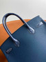 Hermès Birkin Bag Navy Blue Crocodile Togo Gold Hardware H8605 - W25×H20×D13cm - View 9