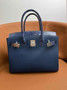 Hermès Birkin Bag Navy Blue Crocodile Togo Gold Hardware H8605 - W25×H20×D13cm - View 5