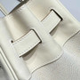 Hermès Birkin Bag 30cm White Swift Leather Canvas Silver Hardware - Default Title - View 4