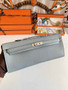 Hermès Kelly Cut Clutch 31cm Epsom Leather Gray Silver - Default Title - View 1
