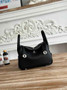 Hermes Lindy Mini Bag Black Togo Leather Silver H68645 - Default Title - View 1