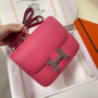 Hermes Constance Bag 19 Dark Pink Epsom Leather Silver H0839315 - Default Title - View 2