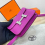 Hermes Constance Slim Wallet Purple Epsom Leather Silver H082069 - Default Title - View 4
