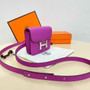 Hermes Constance Slim Wallet Purple Epsom Leather Silver H082069 - Default Title - View 2