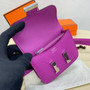 Hermes Constance Slim Wallet Purple Epsom Leather Silver H082069 - Default Title - View 5