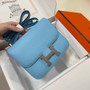 Hermes Constance Bag 19 Blue Epsom Leather Silver H083925 - Default Title - View 2