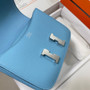 Hermes Constance Bag 19 Blue Epsom Leather Silver H083925 - Default Title - View 7