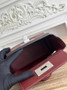 Hermès 24/24 Mini Bag Evercolor Swift Leather Wine Red Silver - Default Title - View 9