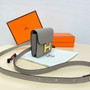 Hermes Constance Slim Wallet Gray Epsom Leather Gold H082066 - Default Title - View 2