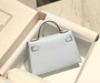 Hermes Kelly Mini II Bag 19 Silver Hardware with Epsom Light Blue - Default Title - View 2