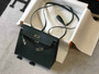 Hermès Kelly Danse II dark green Evercolor leather with Silver - Default Title - View 1