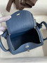 Hermes Lindy Mini Bag Blue Togo Leather Silver Hardware H8621 - Default Title - View 3