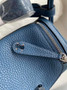 Hermes Lindy Mini Bag Blue Togo Leather Silver Hardware H8621 - Default Title - View 6