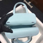 Hermes Mini Halzan 22 Bag Light Blue Swift Leather H082132 - Default Title - View 5
