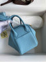Hermes Lindy Mini Bag Blue Togo Leather Gold Hardware H8646 - Default Title - View 2