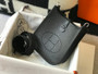 Hermès Evelyne 18 Togo Leather Shoulder Mini Bag Silver Black - Default Title - View 1