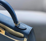 Hermes Kelly Mini II Bag 19 Gold Hardware with Epsom Blue Leather - Default Title - View 8