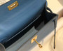 Hermes Kelly Mini II Bag 19 Gold Hardware with Epsom Blue Leather - Default Title - View 3