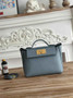 Hermès 24/24 Mini Bag Blue Evercolor Swift Leather Gold - Default Title - View 1
