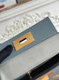 Hermès 24/24 Mini Bag Blue Evercolor Swift Leather Gold - Default Title - View 8