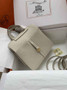 Hermes Halzan 25 Bag Beige Togo Leather Gold H082162 - Default Title - View 2