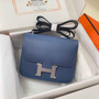 Hermes Constance Bag 19 Dark Purple Epsom Leather Silver H0839312 - Default Title - View 1