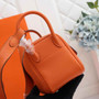 Hermes Lindy Mini Bag Orange Togo Leather Silver Hardware H8602 - Default Title - View 3