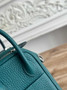 Hermes Lindy Mini Bag Green Togo Leather Silver H68633 - Default Title - View 6