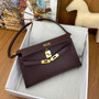 Hermes Kelly Bag Gold Hardware with Elan Wine Red Leather - Default Title - View 5