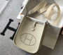 Hermès Evelyne 18 Togo Leather Shoulder Mini Bag Silver Beige - Default Title - View 1