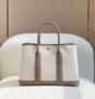 Hermes Garden Party 30 bag 38270 Beige Cloth With Light Gray Leather - Default Title - View 1