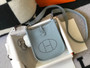 Hermès Evelyne 18 Togo Leather Shoulder Mini Bag Silver Light Blue - Default Title - View 3