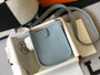 Hermès Evelyne 18 Togo Leather Shoulder Mini Bag Silver Light Blue - Default Title - View 2
